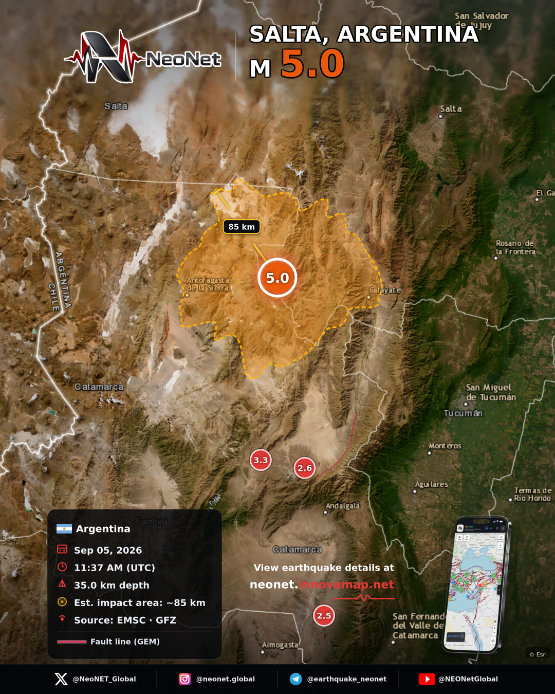 69 km E of Antofagasta de la Sierra, Argentina