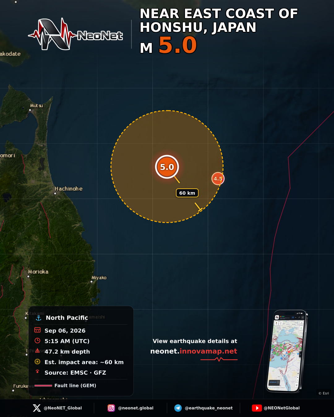 118 km ENE of Kuji, Japan