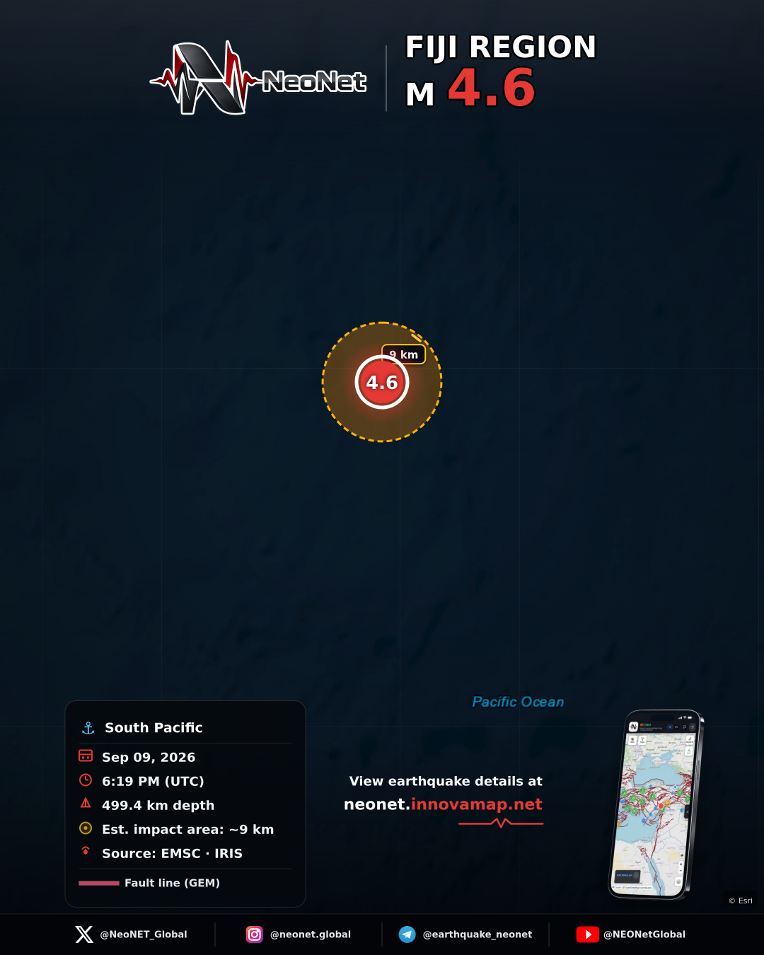 295 km WNW of Houma, Tonga