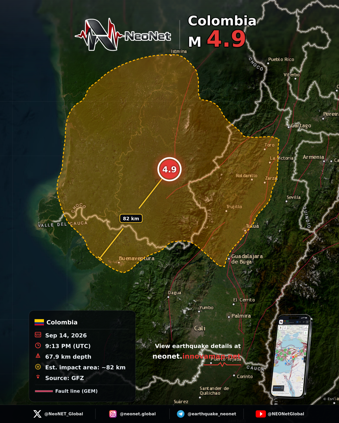 31 km WSW of Sipí, Colombia