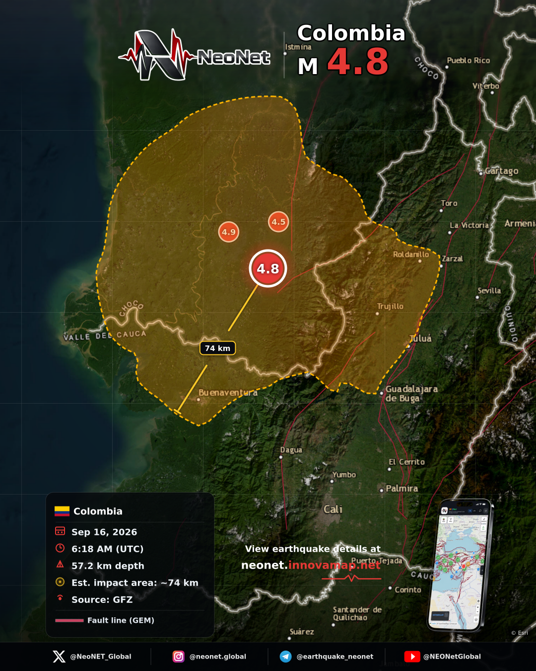 23 km SW of Sipí, Colombia