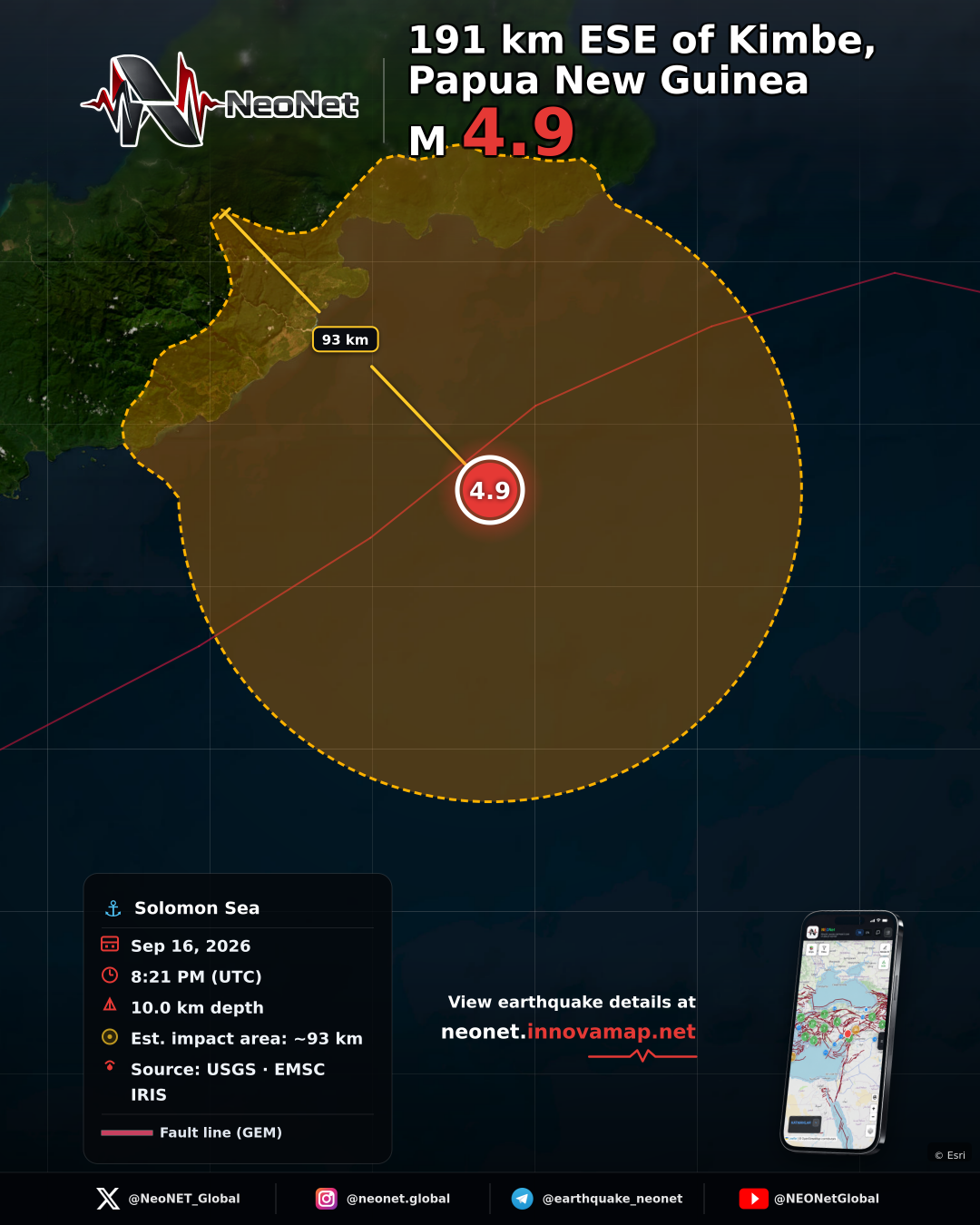 191 km ESE of Kimbe, Papua New Guinea