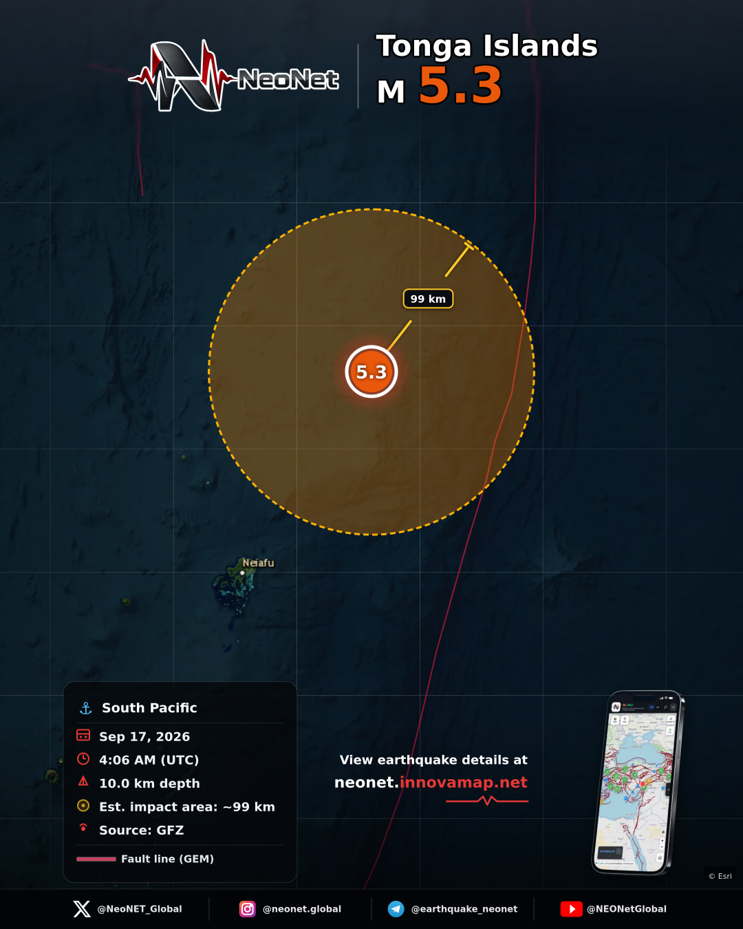155 km SSE of Hihifo, Tonga
