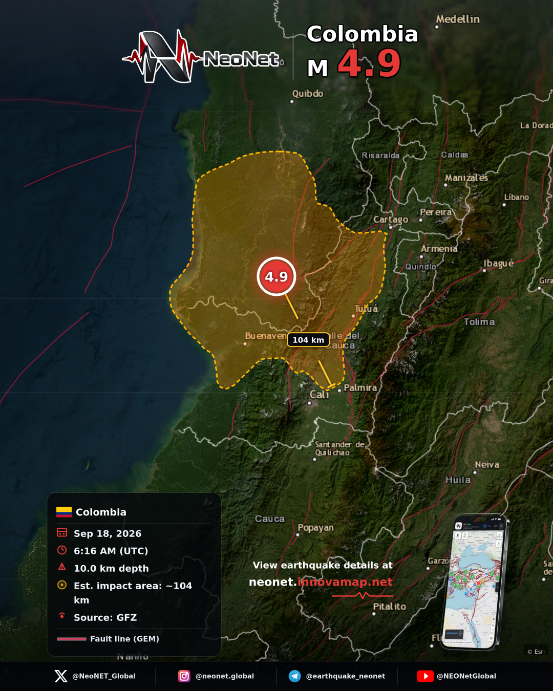 40 km SSW of Sipí, Colombia