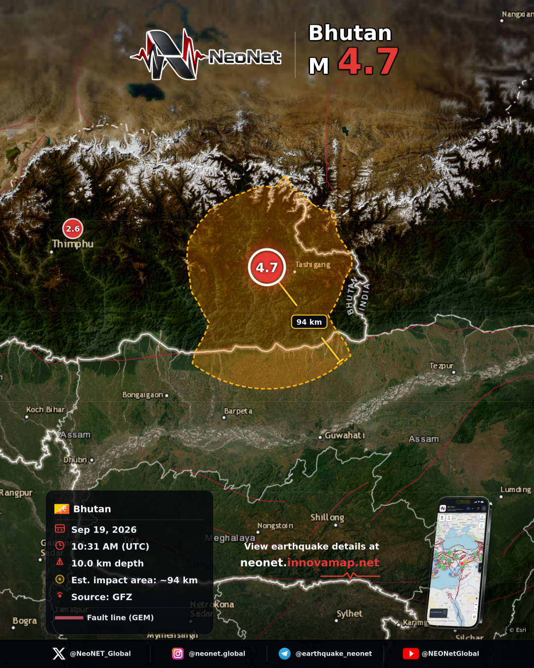 18 km SW of Mongar, Bhutan