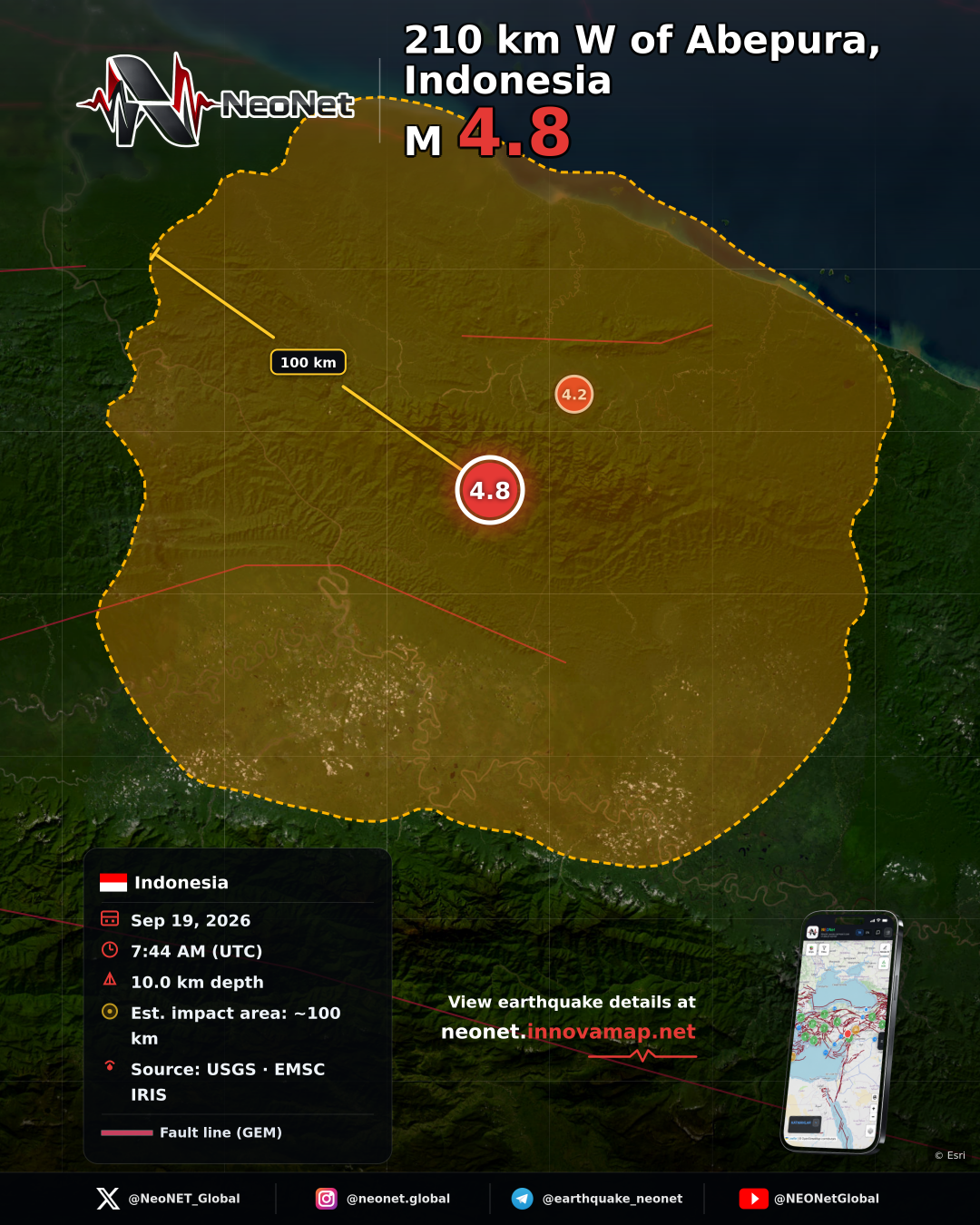 210 km W of Abepura, Indonesia