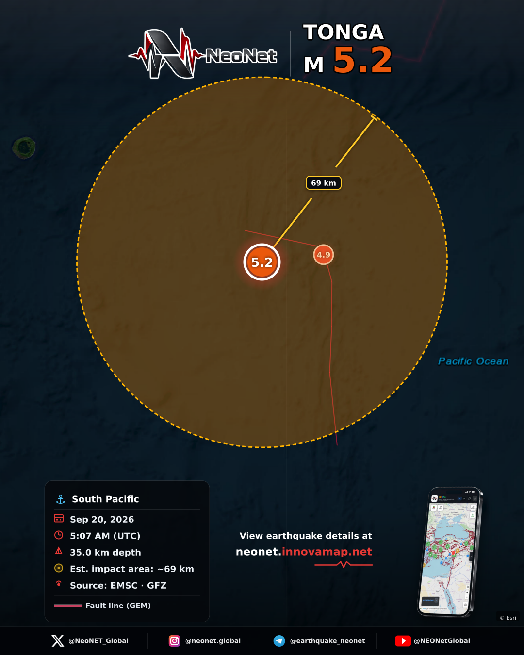 103 km W of Hihifo, Tonga