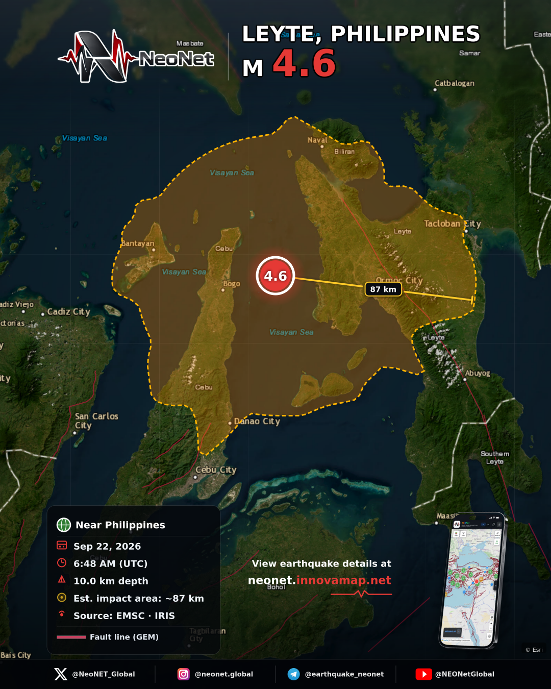 19 km ENE of Nailong, Philippines