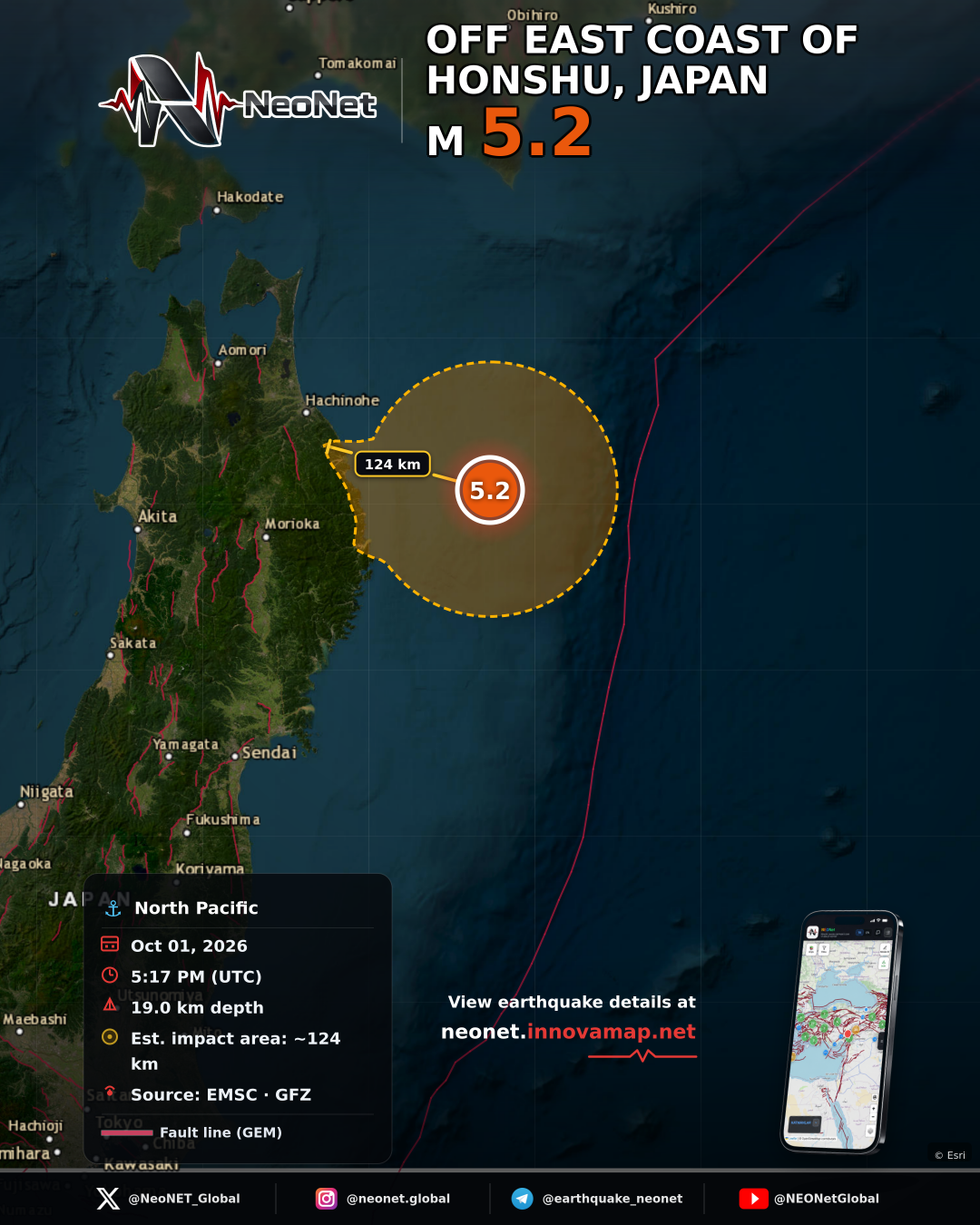 108 km ENE of Miyako, Japan
