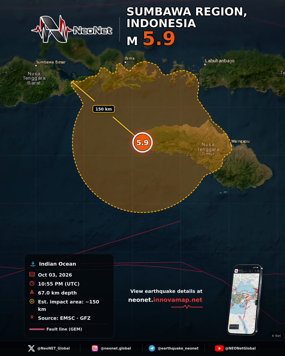 39 km WSW of Tambolaka, Indonesia