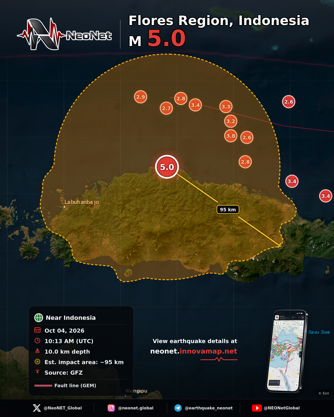 37 km N of Ruteng, Indonesia