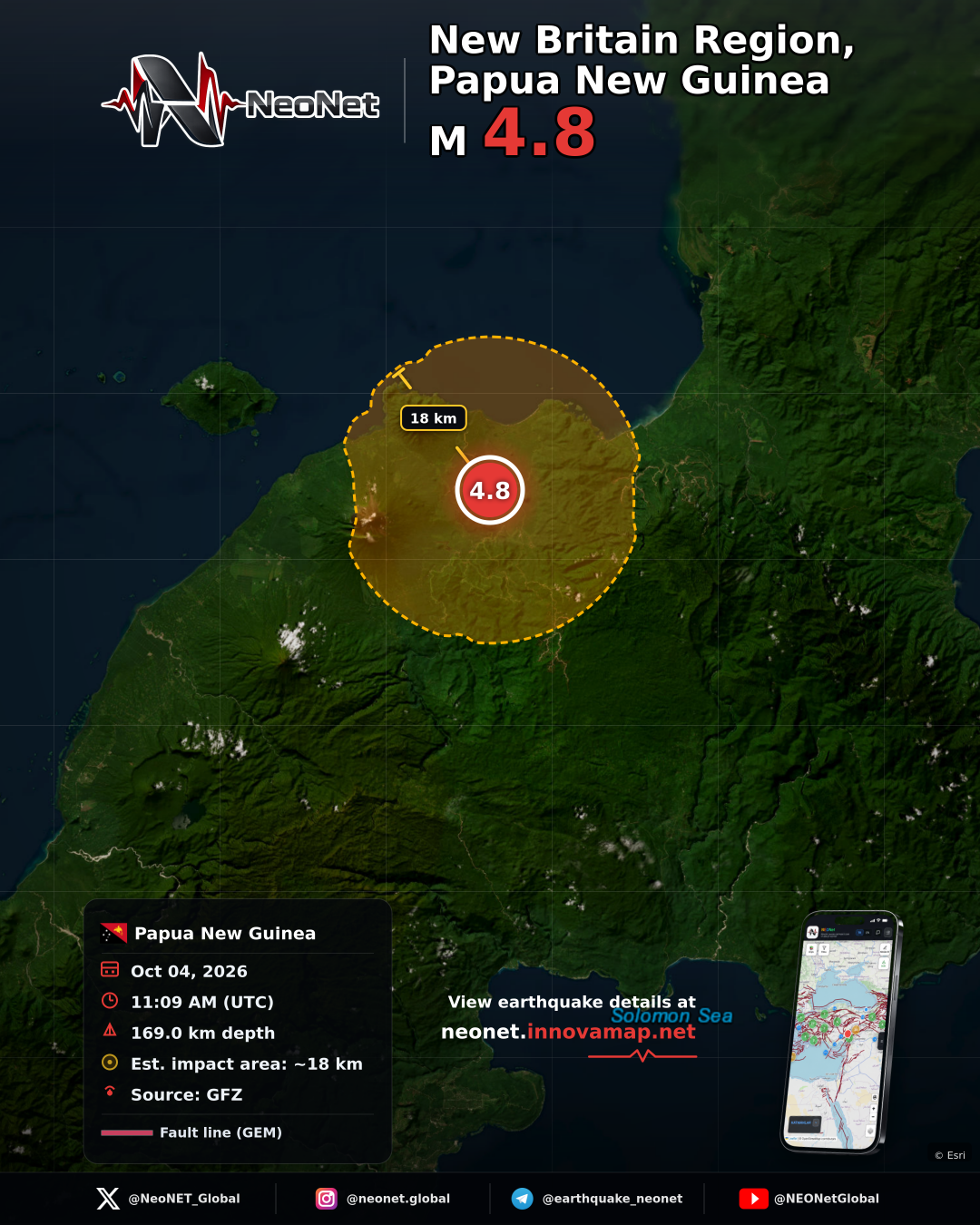 121 km SW of Kokopo, Papua New Guinea