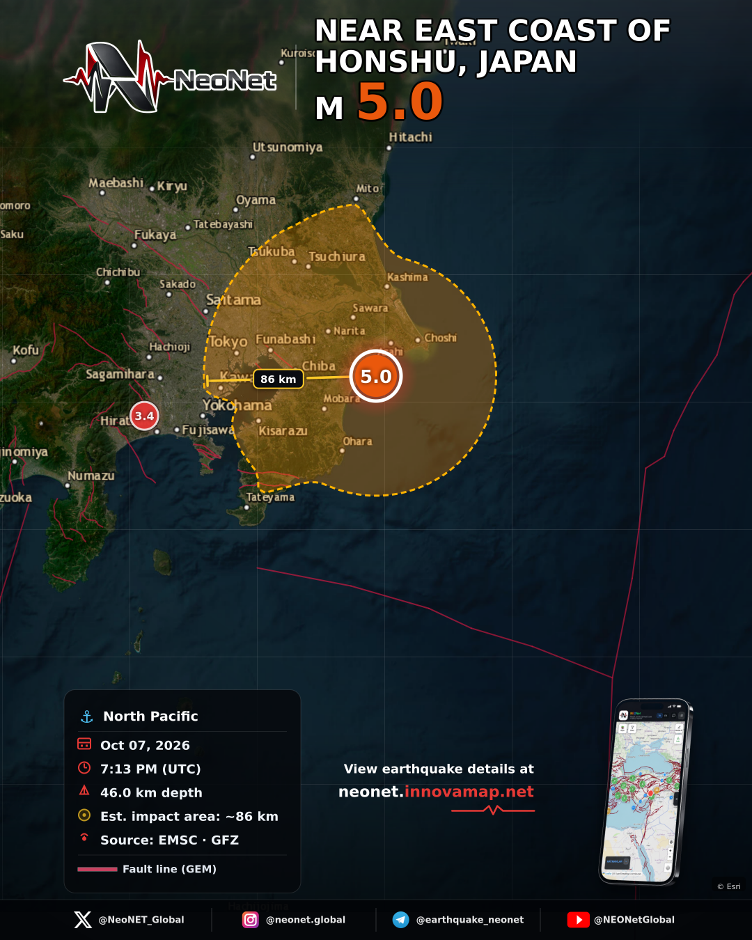 NEAR EAST COAST OF HONSHU, JAPAN