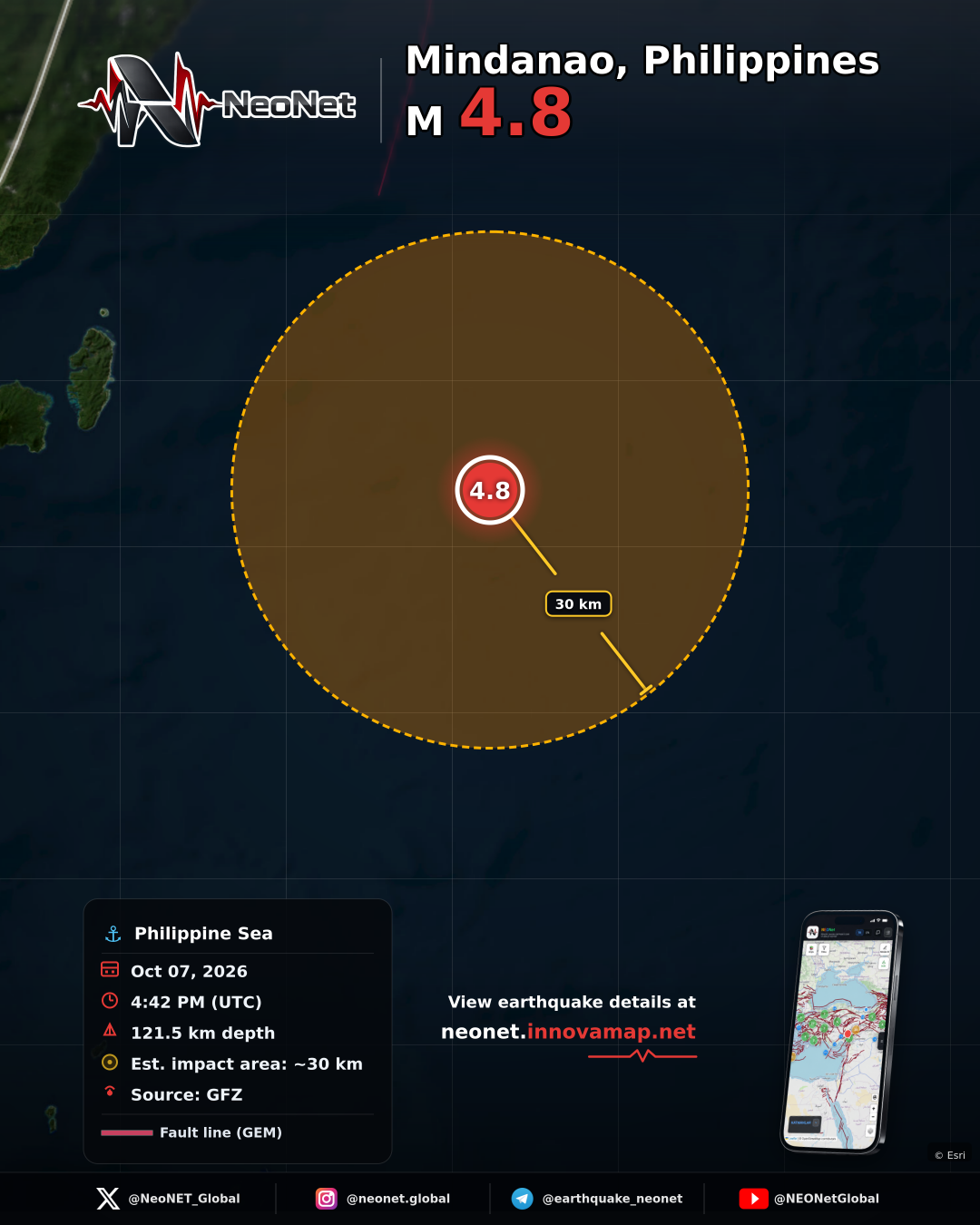 34 km E of Sarangani, Philippines