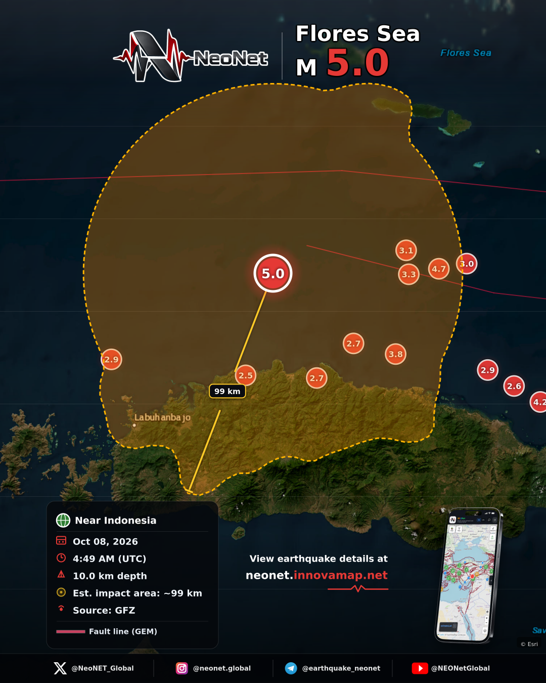 92 km N of Ruteng, Indonesia
