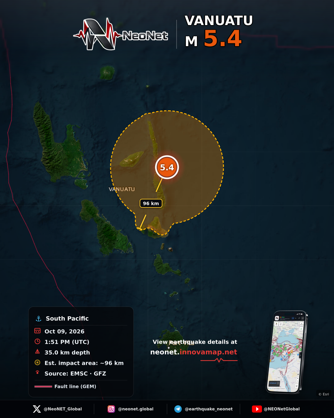 99 km NE of Norsup, Vanuatu