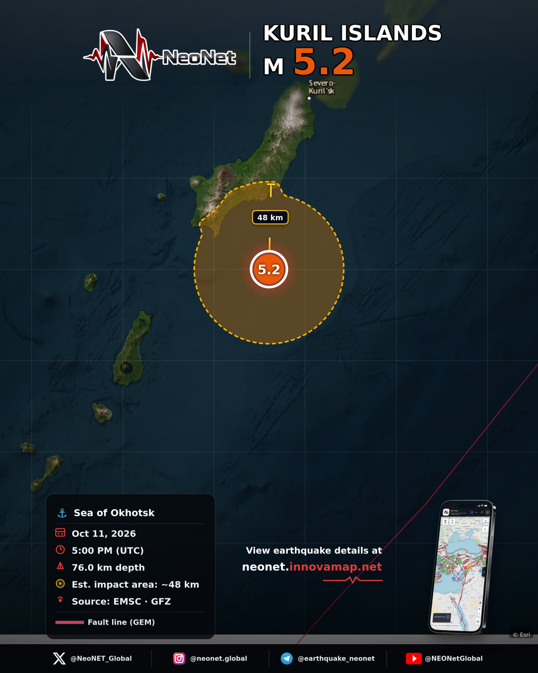 101 km SSW of Severo-Kuril’sk, Russia