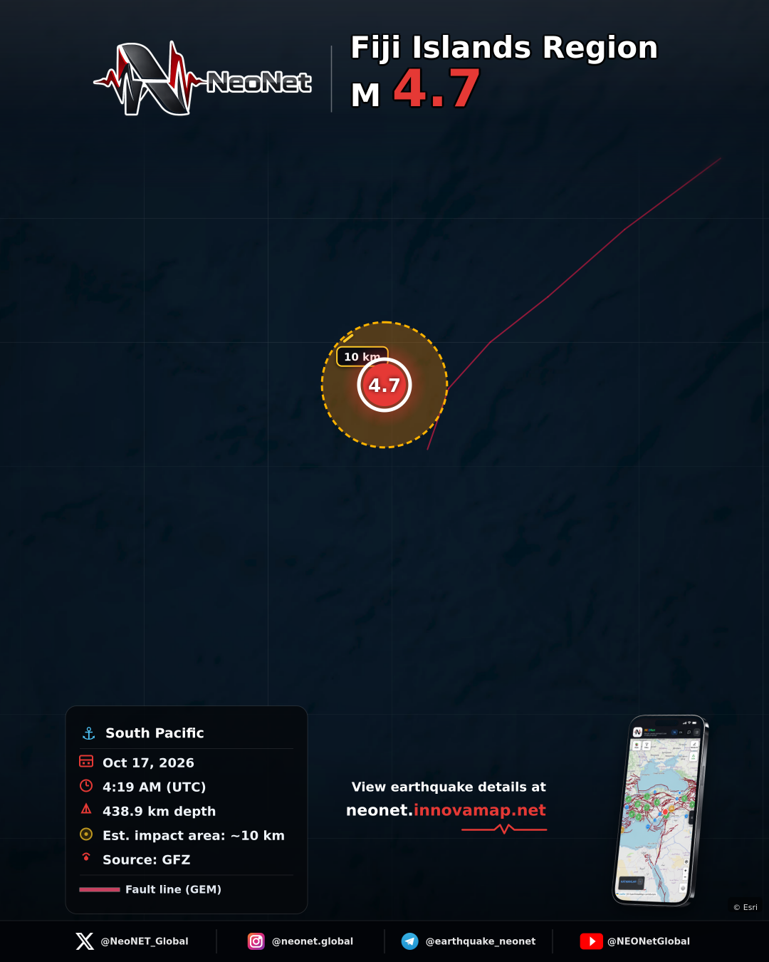 196 km SSE of Alo, Wallis and Futuna