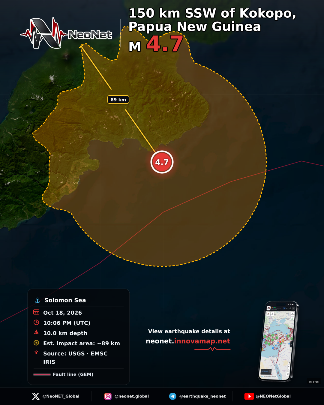 147 km SSW of Kokopo, Papua New Guinea