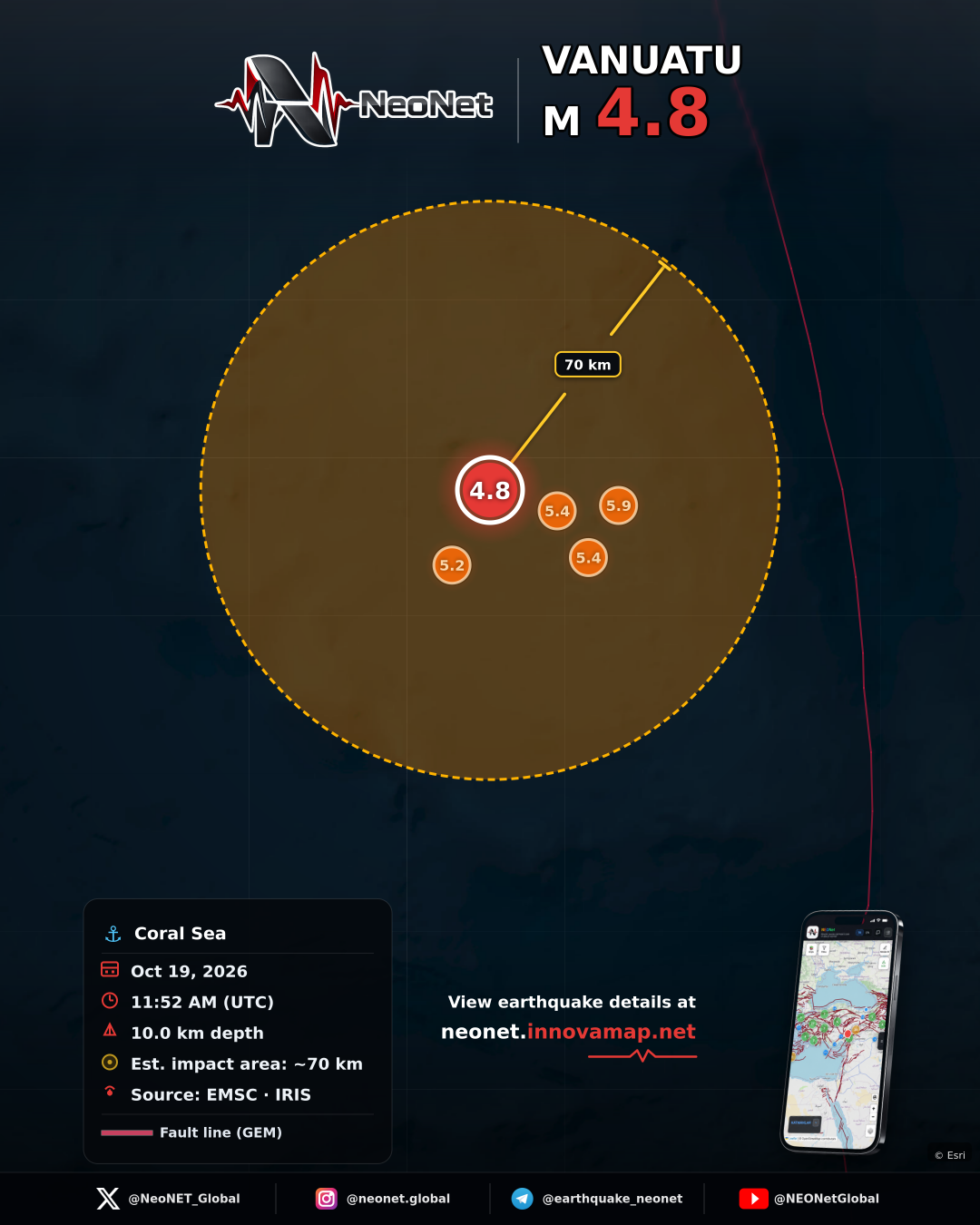 212 km WNW of Port-Olry, Vanuatu