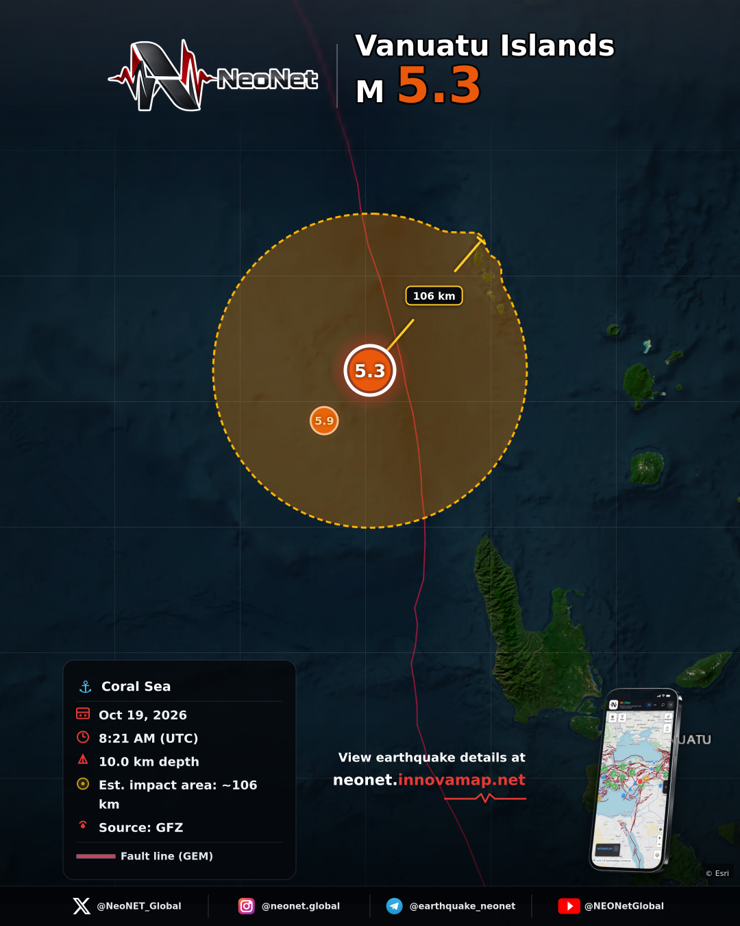 211 km WNW of Port-Olry, Vanuatu