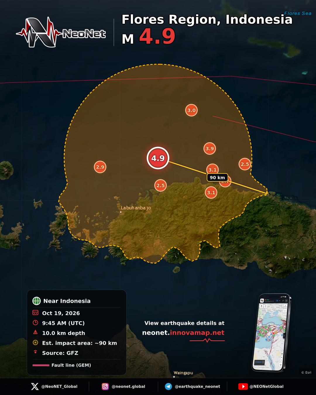54 km NE of Labuan Bajo, Indonesia