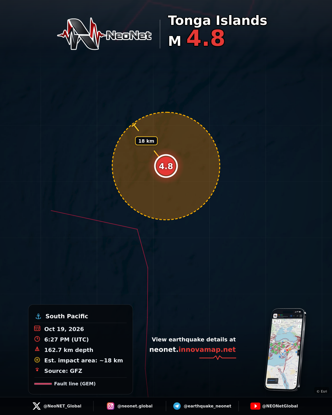 88 km WNW of Hihifo, Tonga