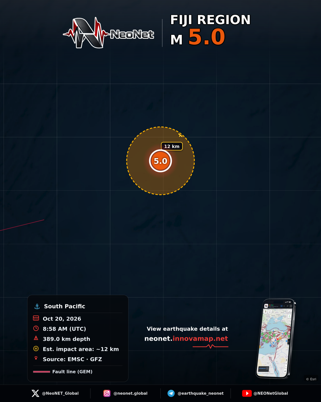 100 km SSW of Alo, Wallis and Futuna