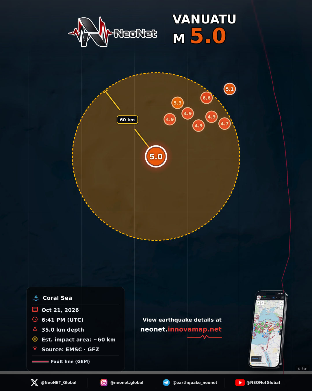 202 km WNW of Port-Olry, Vanuatu