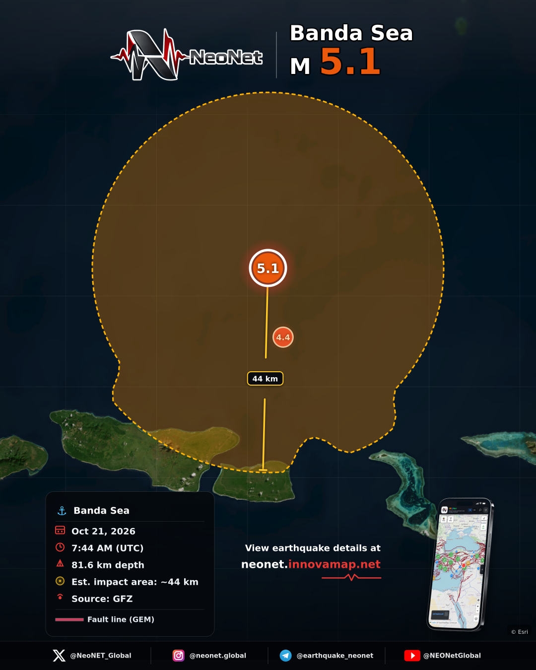 164 km NE of Lospalos, Timor Leste