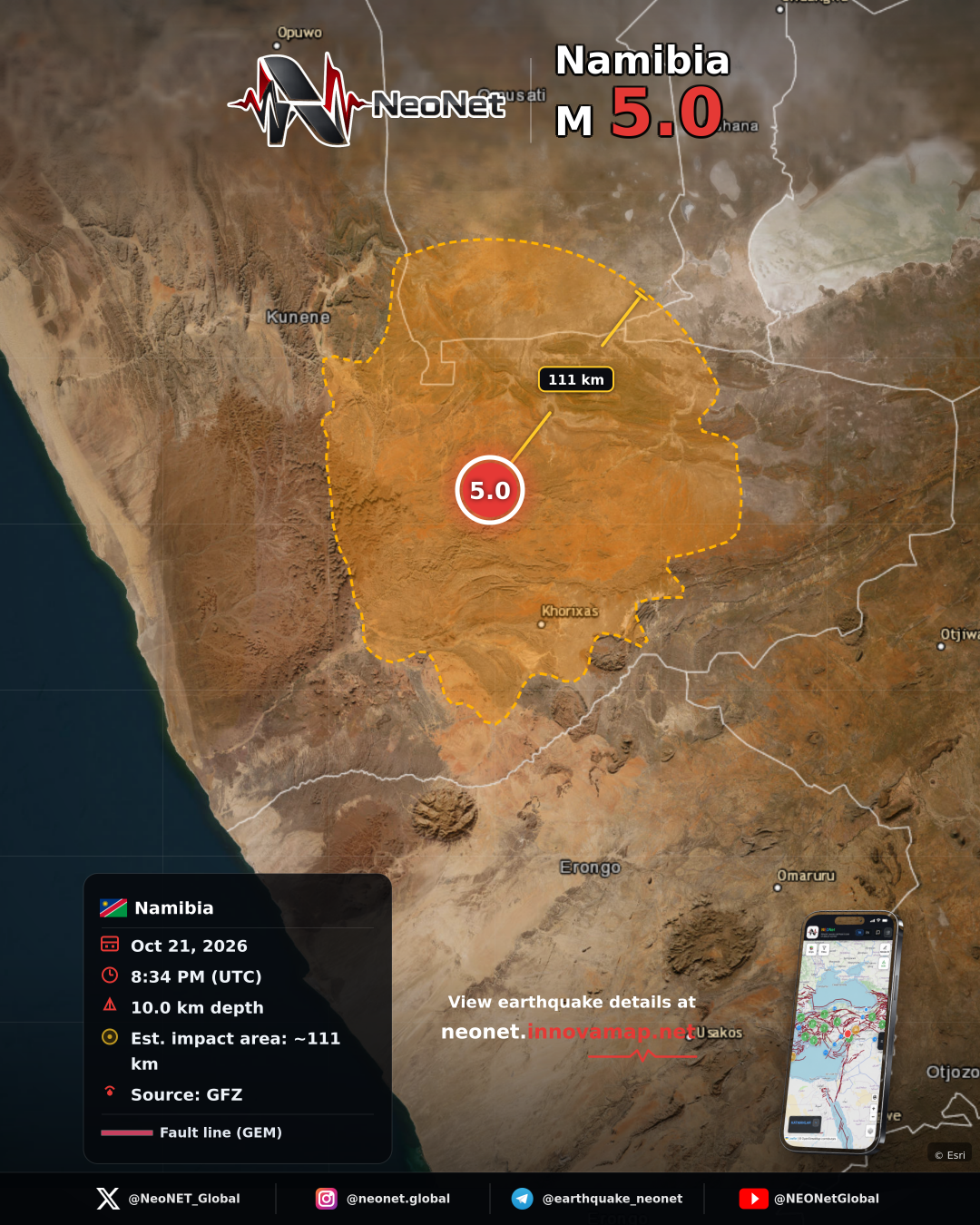 68 km NNW of Khorixas, Namibia