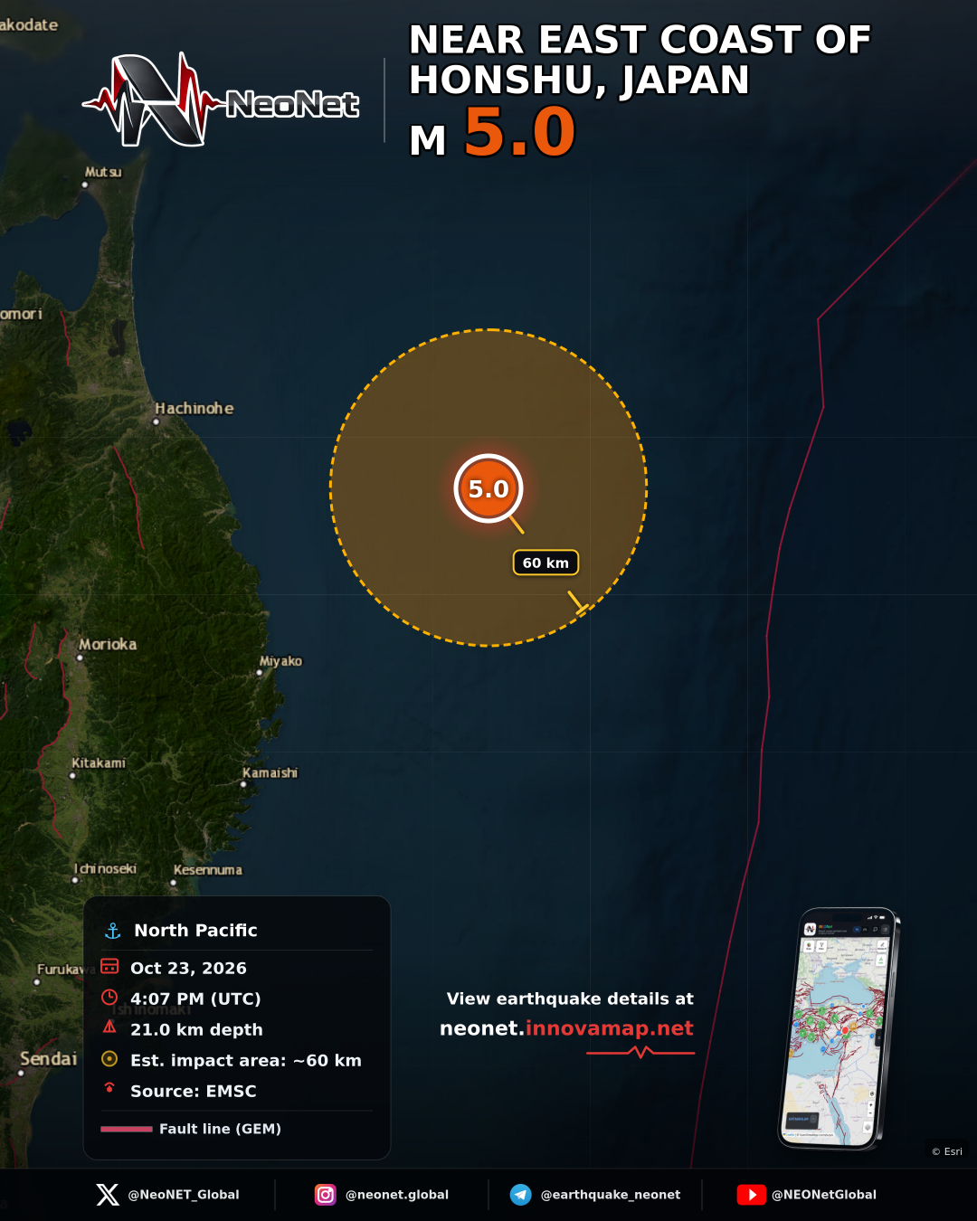 NEAR EAST COAST OF HONSHU, JAPAN