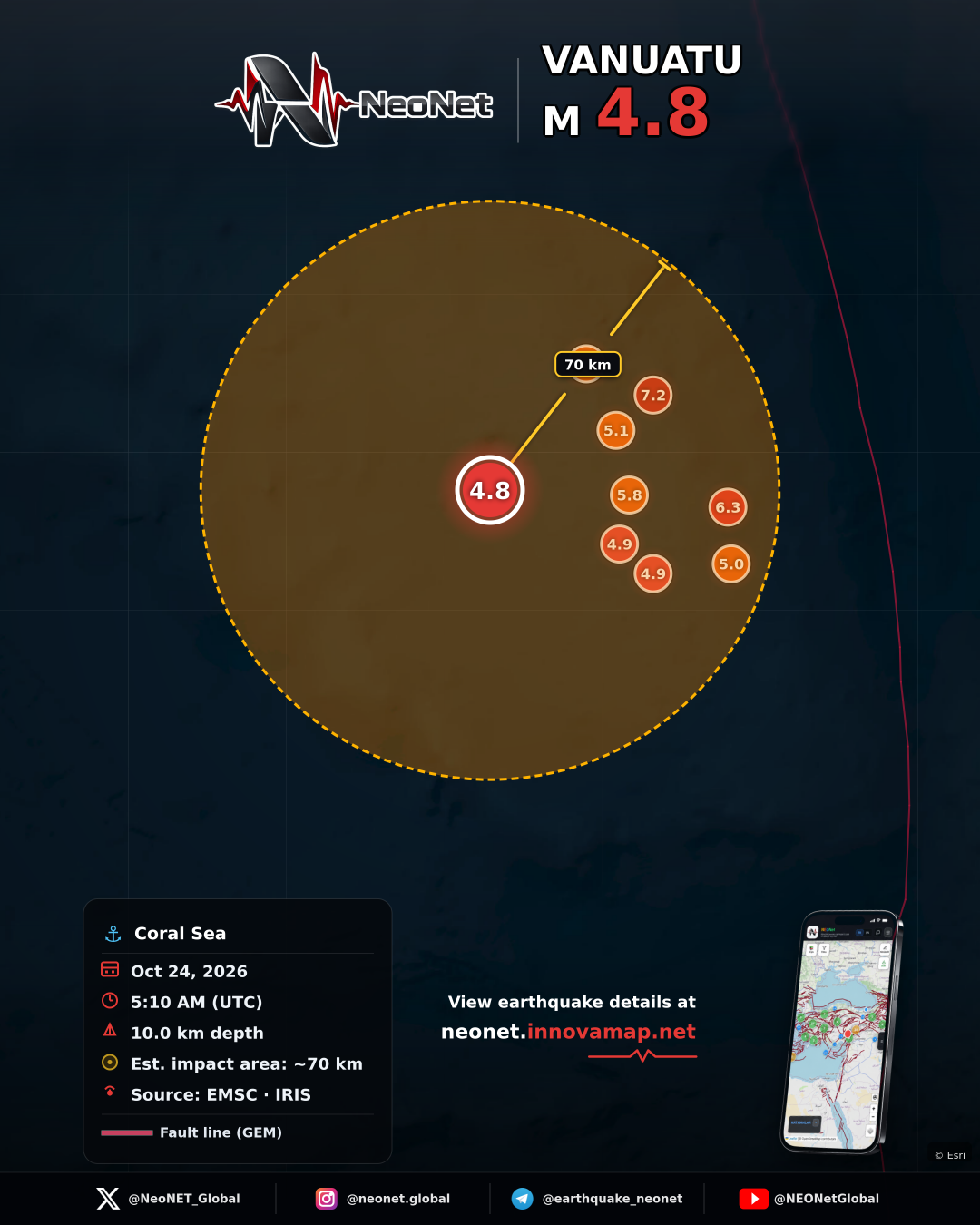 219 km WNW of Port-Olry, Vanuatu