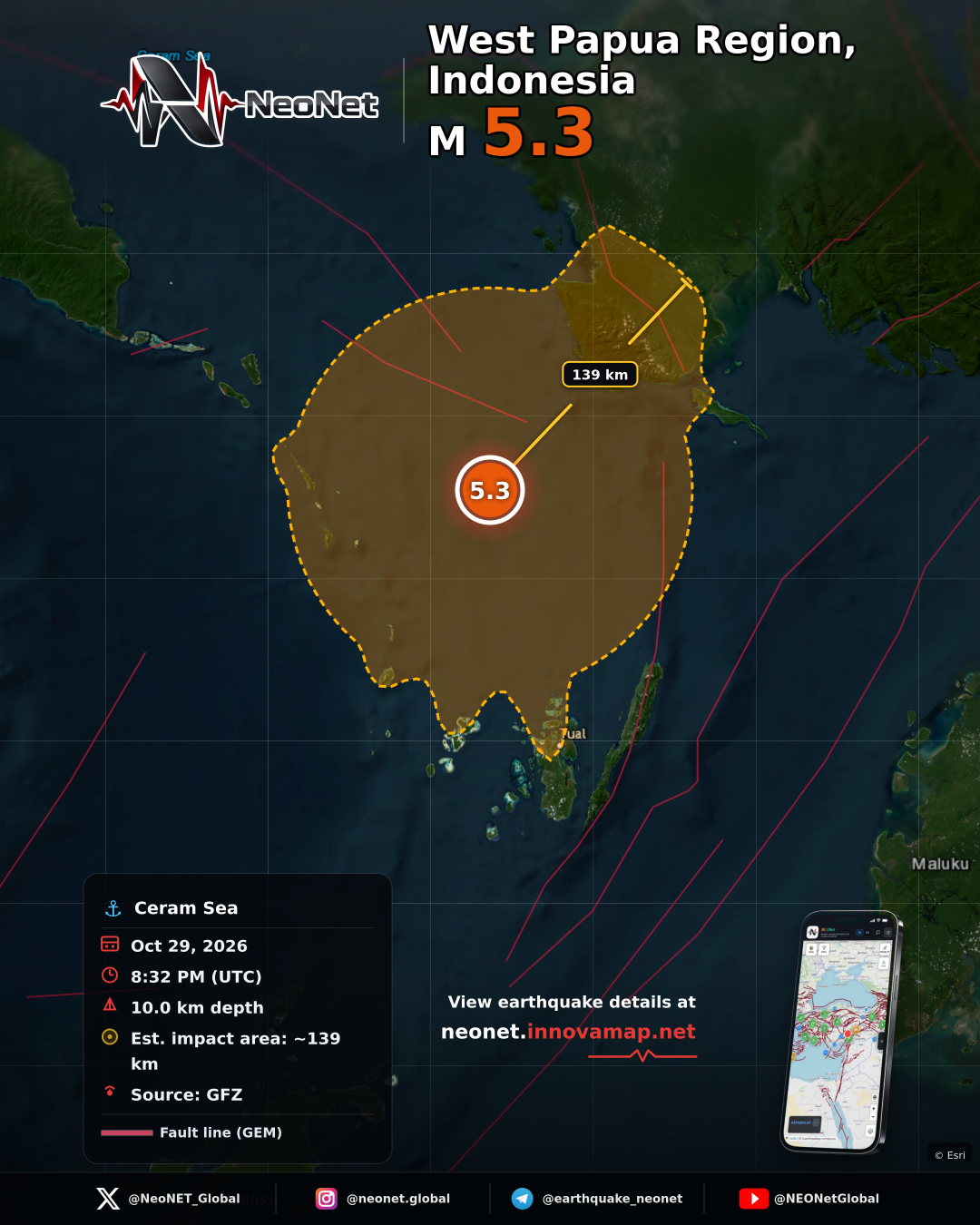 131 km NNW of Tual, Indonesia